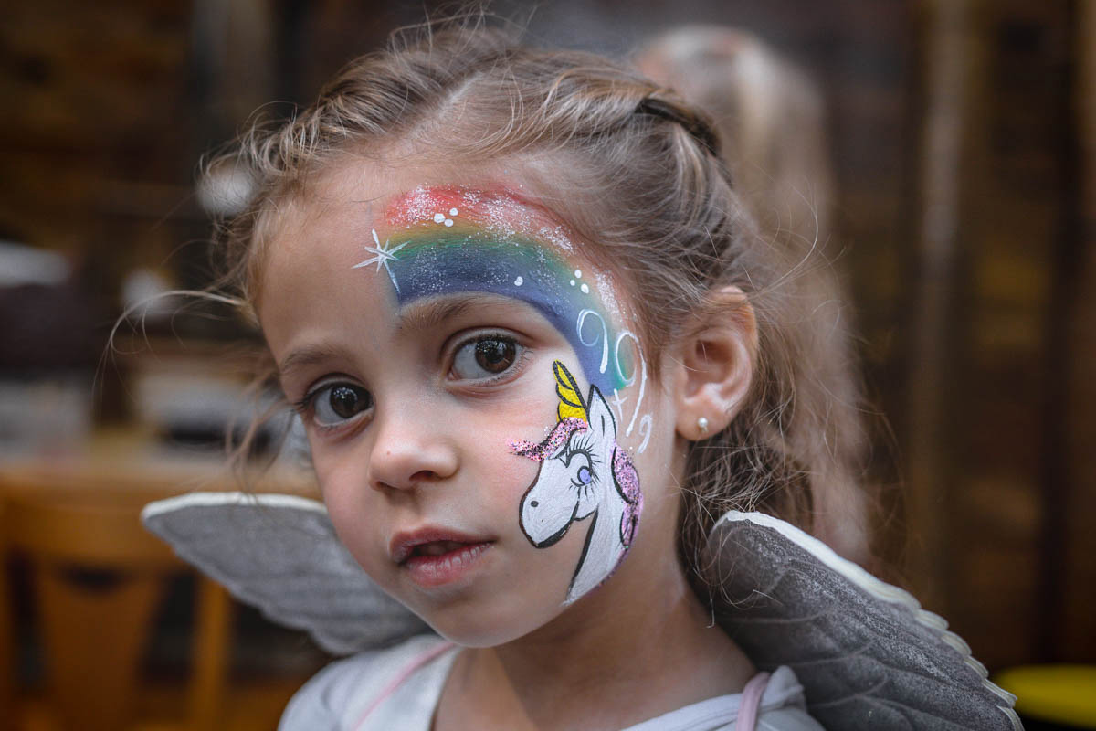 fotografia de festa infantil em Curitiba - MALU 4 anos com sua linda pintura no rosto