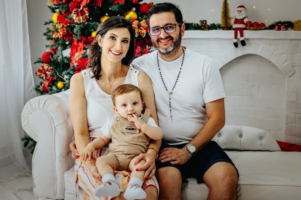 primeiro natal de bebê fotografia de ensaio natalino em Curitiba